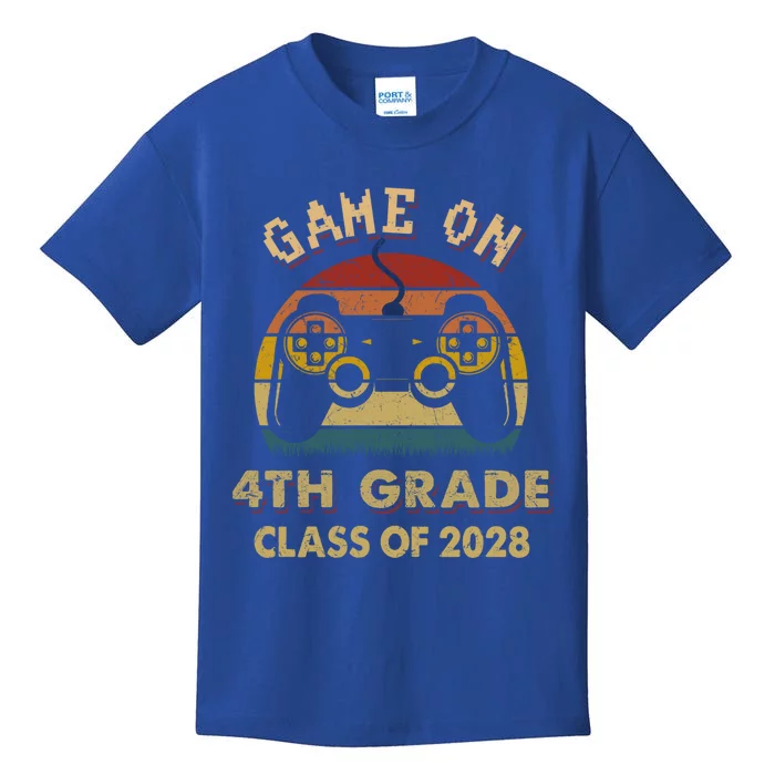 Game On 4Th Grade Class Of 2028 Gamer Gift Funny Gift Funny Gift Kids T-Shirt