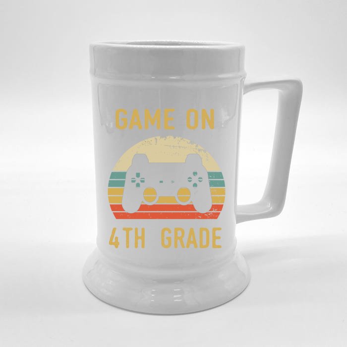 Game On 4Th Grade Meaningful Gift 4Th Graders Gamers Back To School Gift Front & Back Beer Stein