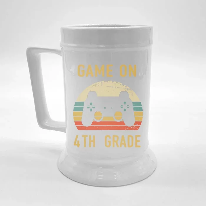 Game On 4Th Grade Meaningful Gift 4Th Graders Gamers Back To School Gift Front & Back Beer Stein