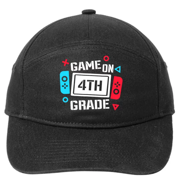 Game On 4th Grade Boy Fourth Grade Back To School 7-Panel Snapback Hat