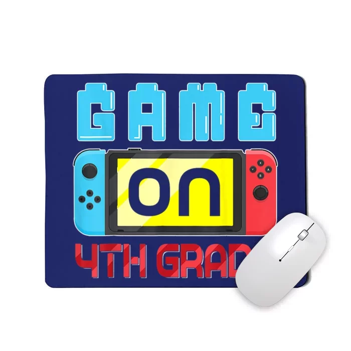 Game On 4th Grade Gaming Gamer Back To School Student Kids Mousepad