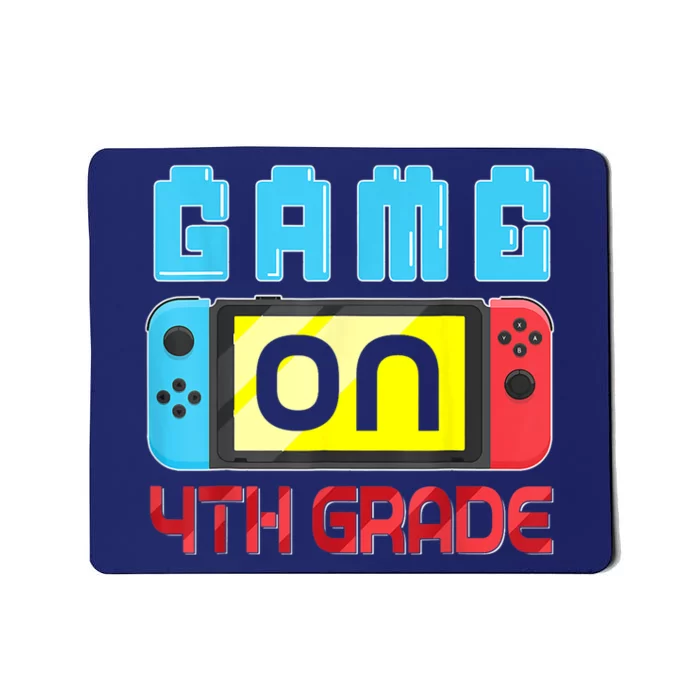 Game On 4th Grade Gaming Gamer Back To School Student Kids Mousepad