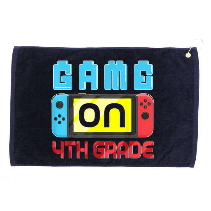 Game On 4th Grade Gaming Gamer Back To School Student Kids Grommeted Golf Towel