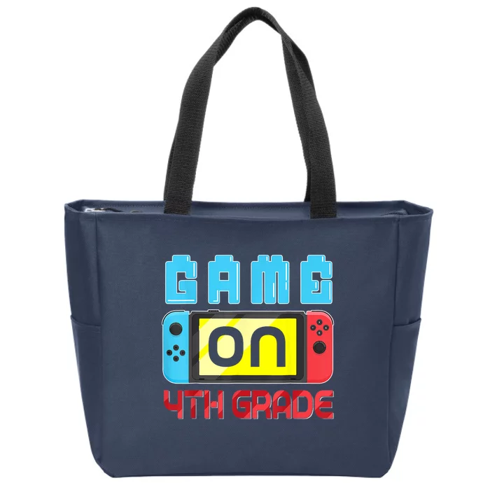 Game On 4th Grade Gaming Gamer Back To School Student Kids Zip Tote Bag