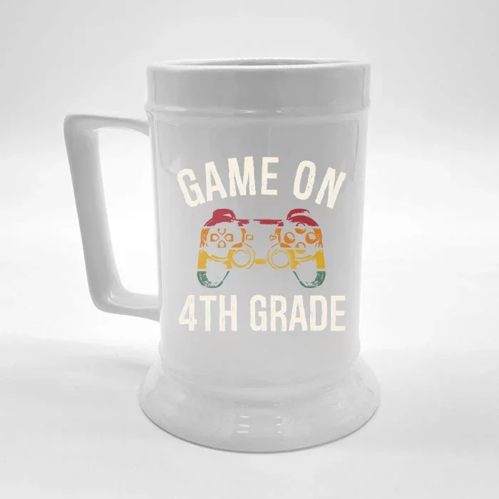 Game On 4Th Grade Funny Back To School First Day Of Sc Gift Front & Back Beer Stein