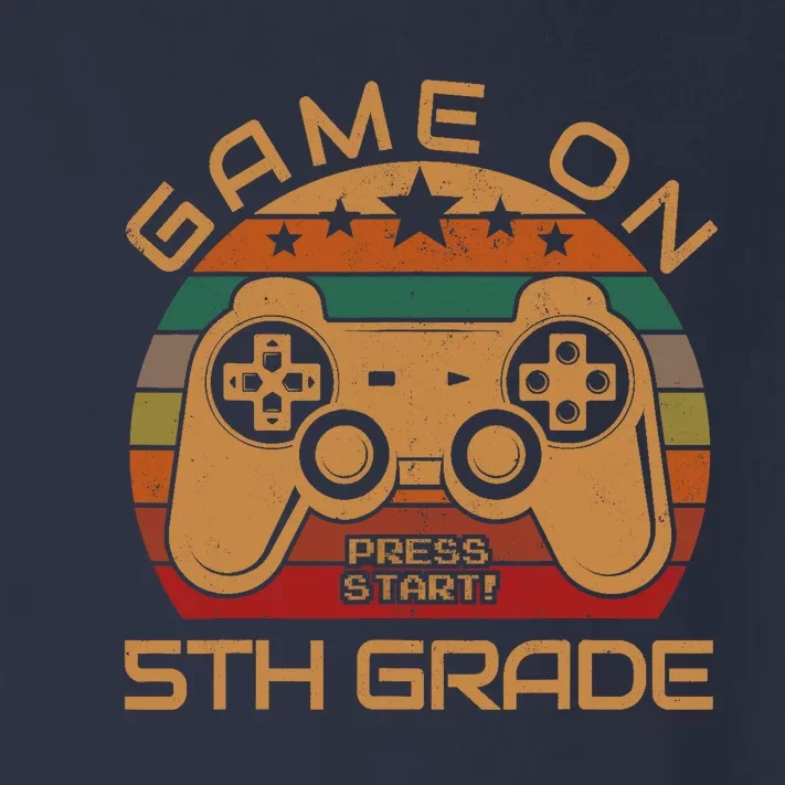 Game On 5th Grade First Day Gamer Gift Back to School Toddler Long Sleeve Shirt