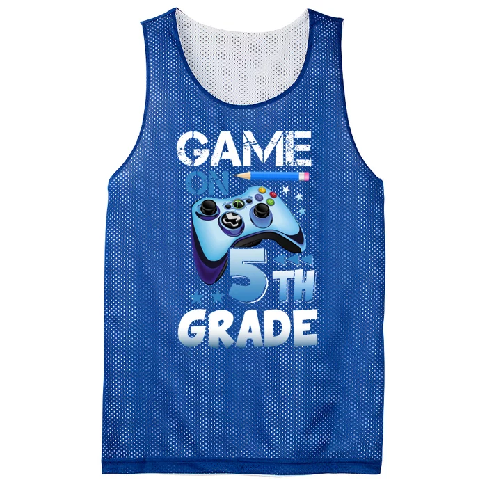 Game On 5Th Grade First Day Gamer Back To School Gift Mesh Reversible Basketball Jersey Tank