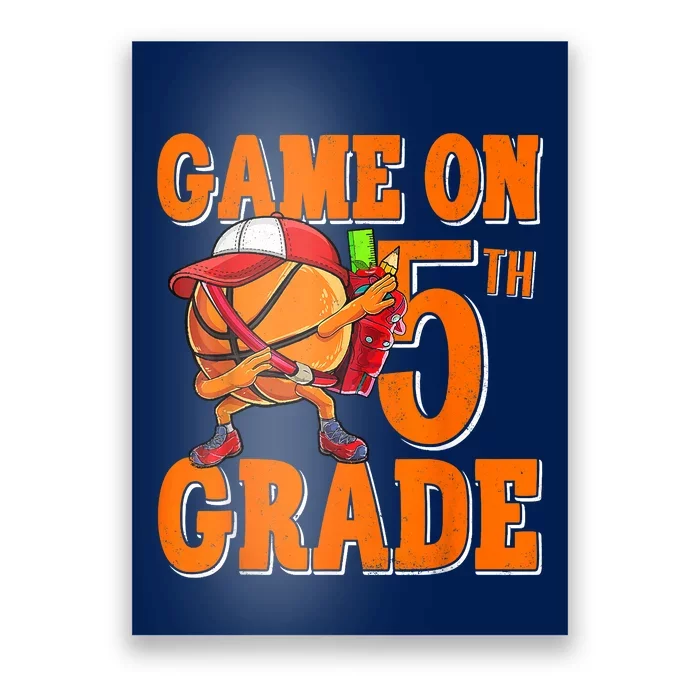 Game On 5th Grade Basketball Dabbing Retro Player Poster