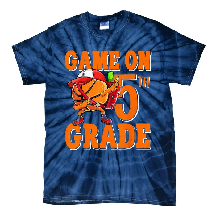 Game On 5th Grade Basketball Dabbing Retro Player Tie-Dye T-Shirt