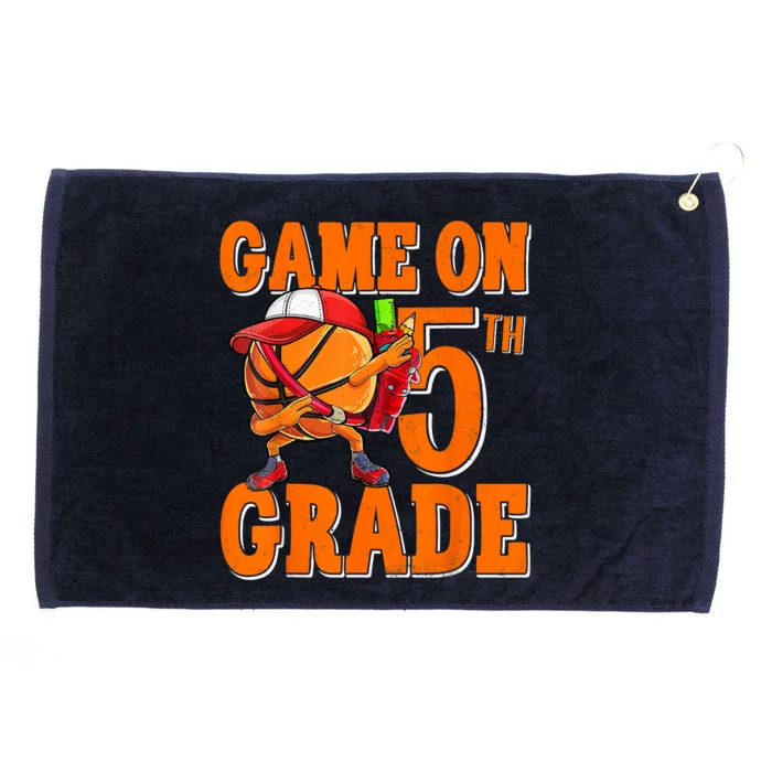 Game On 5th Grade Basketball Dabbing Retro Player Grommeted Golf Towel