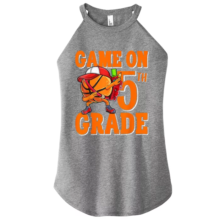 Game On 5th Grade Basketball Dabbing Retro Player Women’s Perfect Tri Rocker Tank