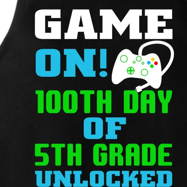 Game On 5Th Grade Unlocked Video Game Lover 100Th Days Funny Gift Ladies Tri-Blend Wicking Tank