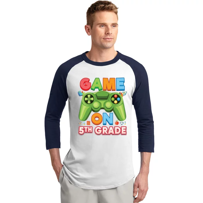 Game On 5Th Grade Video Game Console Fifth Student Teach Gift Baseball Sleeve Shirt