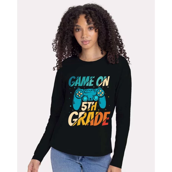 Game On 5Th Grade First Day Gamer Back To School Cute Gift Womens Cotton Relaxed Long Sleeve T-Shirt