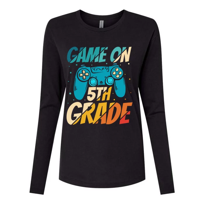 Game On 5Th Grade First Day Gamer Back To School Cute Gift Womens Cotton Relaxed Long Sleeve T-Shirt