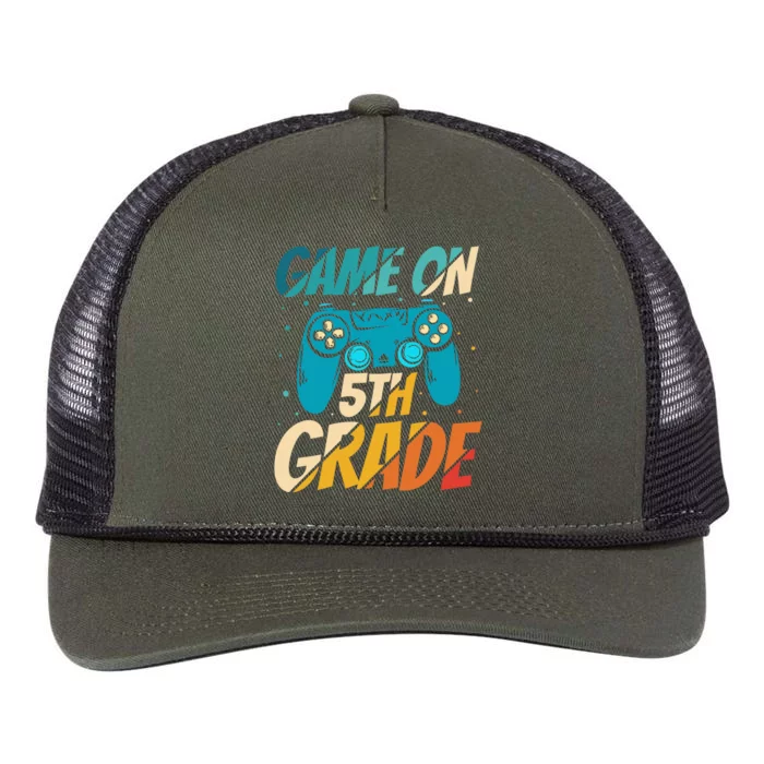 Game On 5Th Grade First Day Gamer Back To School Cute Gift Retro Rope Trucker Hat Cap