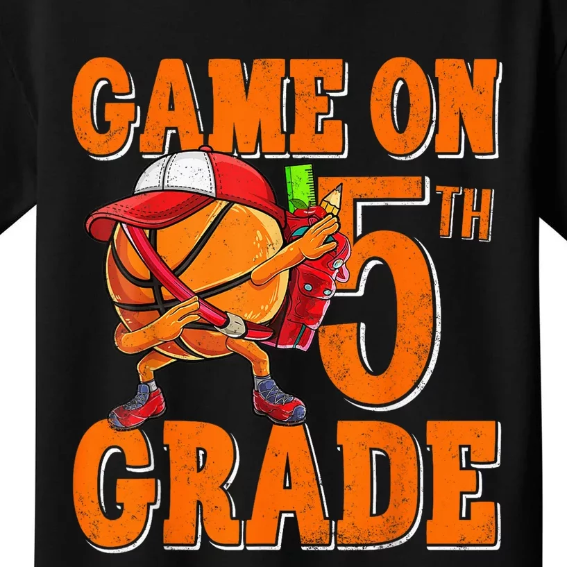 Game On 5th Grade Basketball Dabbing Retro Player Backpack Kids T-Shirt