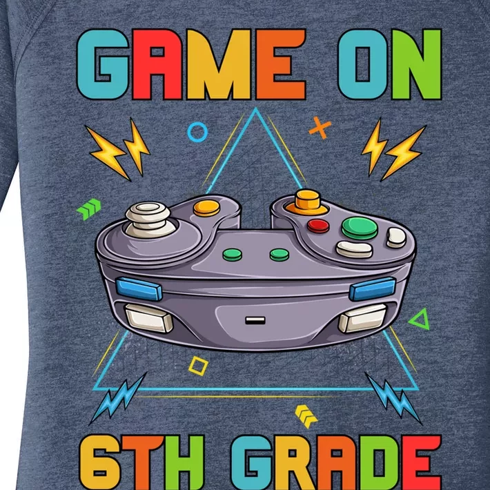 Game On 6Th Grade Funny Back To School 6Th Grade Video Games Funny Gift Women's Perfect Tri Tunic Long Sleeve Shirt