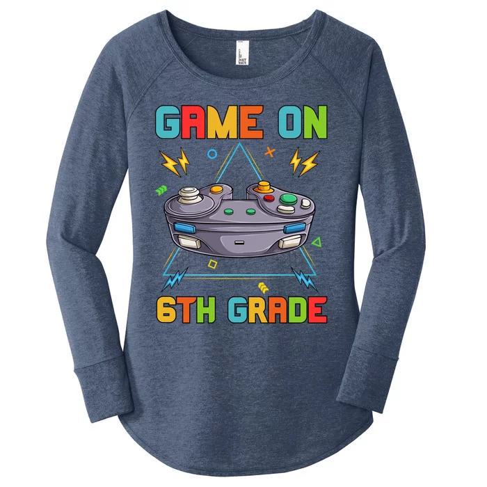 Game On 6Th Grade Funny Back To School 6Th Grade Video Games Funny Gift Women's Perfect Tri Tunic Long Sleeve Shirt