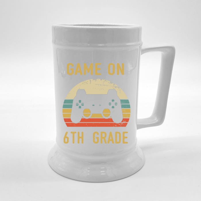 Game On 6Th Grade Cool Gift 6Th Graders Gamers Back To School Great Gift Front & Back Beer Stein