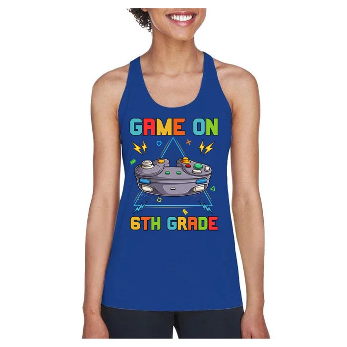 Game On 6Th Grade Funny Back To School 6Th Grade Video Games Gift Women's Racerback Tank