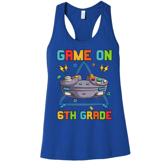 Game On 6Th Grade Funny Back To School 6Th Grade Video Games Gift Women's Racerback Tank