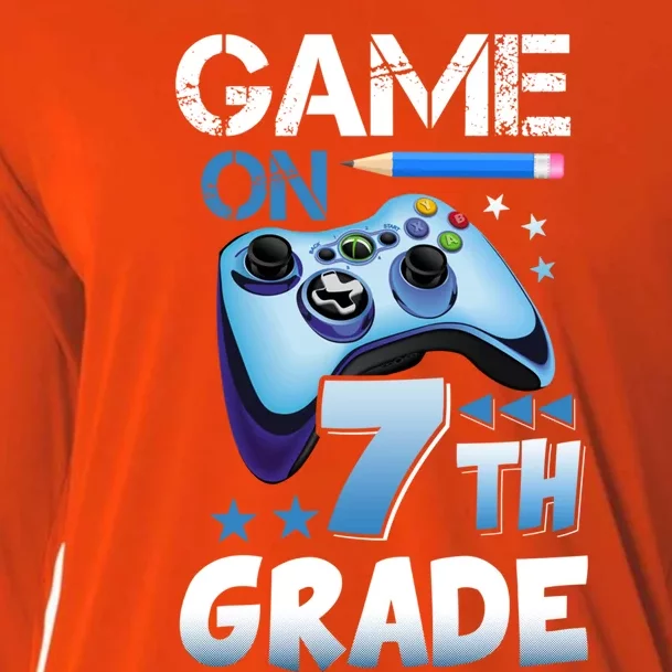 Game On 7Th Grade First Day Gamer Back To School Gift Cooling Performance Long Sleeve Crew