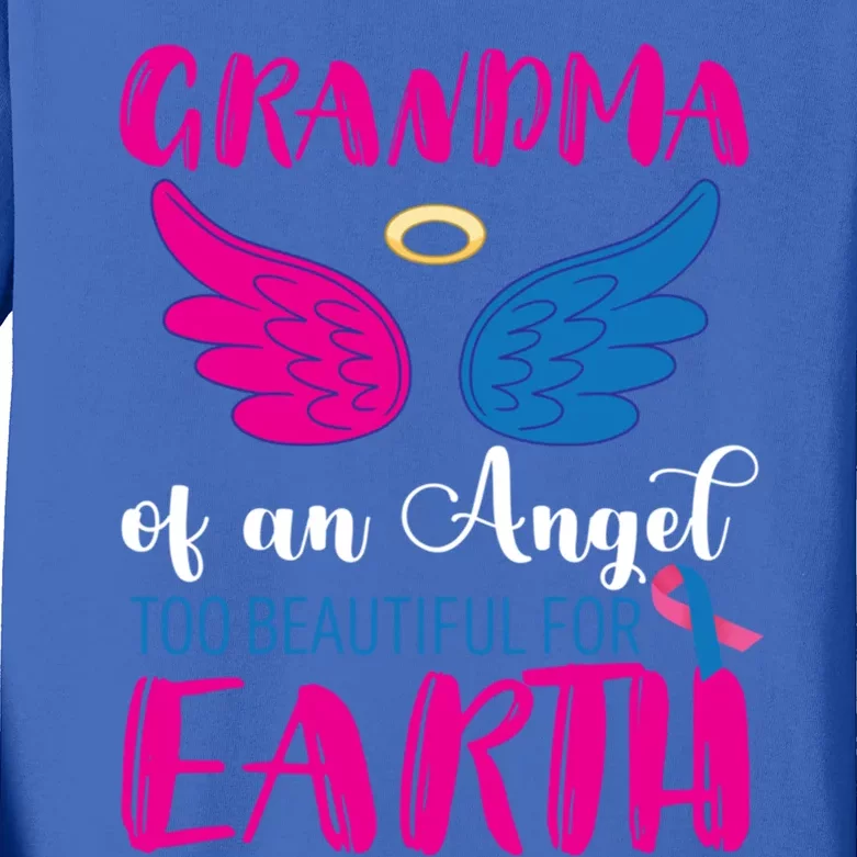 Grandma Of An Angel Miscarriage Awareness Infant Loss Gift Kids Long Sleeve Shirt