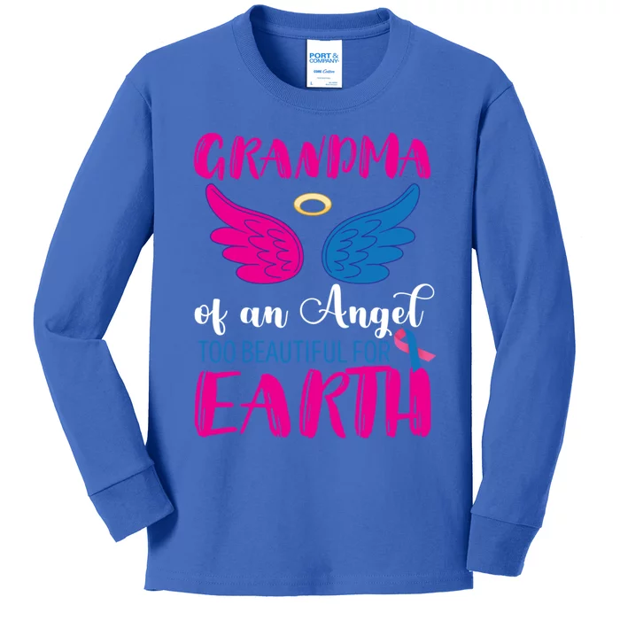 Grandma Of An Angel Miscarriage Awareness Infant Loss Gift Kids Long Sleeve Shirt