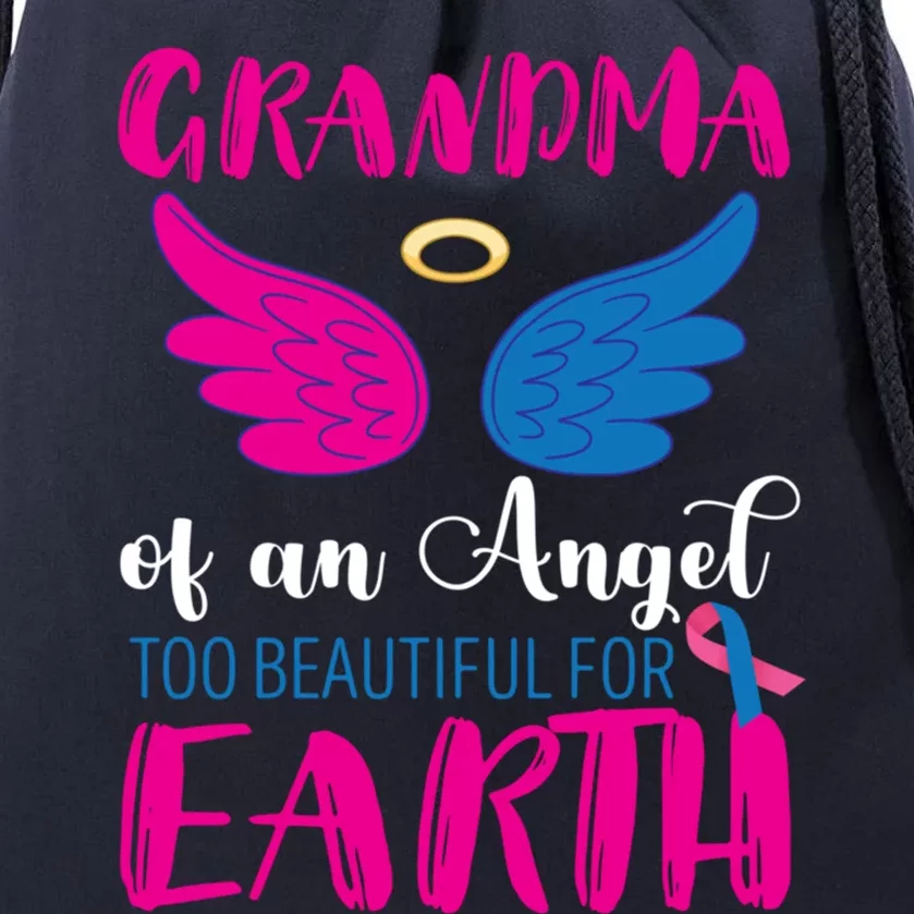 Grandma Of An Angel Miscarriage Awareness Infant Loss Gift Drawstring Bag