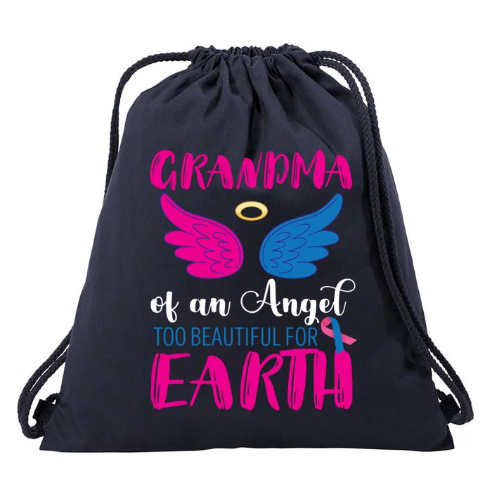 Grandma Of An Angel Miscarriage Awareness Infant Loss Gift Drawstring Bag