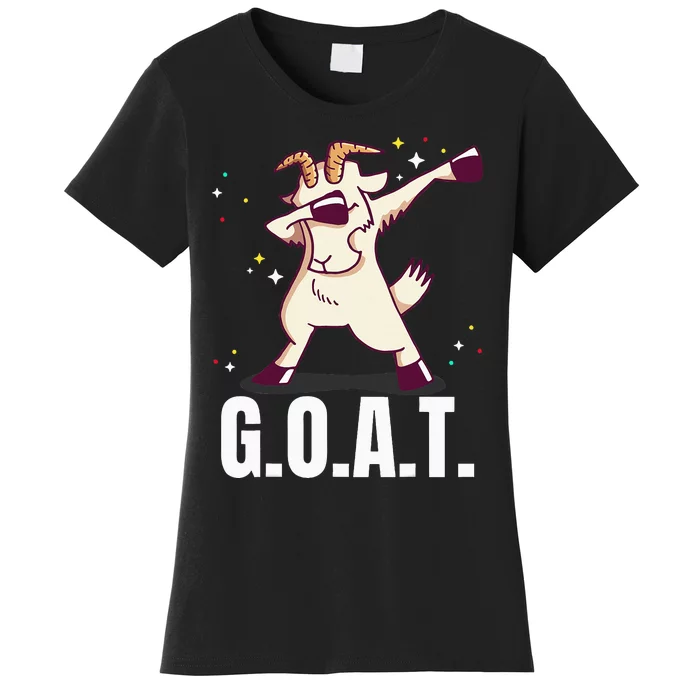 Greatest Of All Time G.O.A.T. Funny Goat Dab Dancing Design Women's T-Shirt