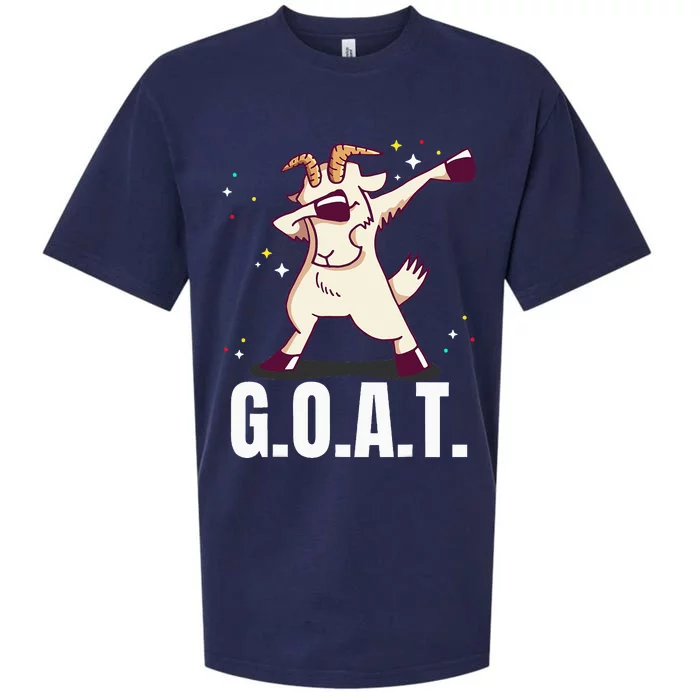 Greatest Of All Time G.O.A.T. Funny Goat Dab Dancing Design Sueded Cloud Jersey T-Shirt