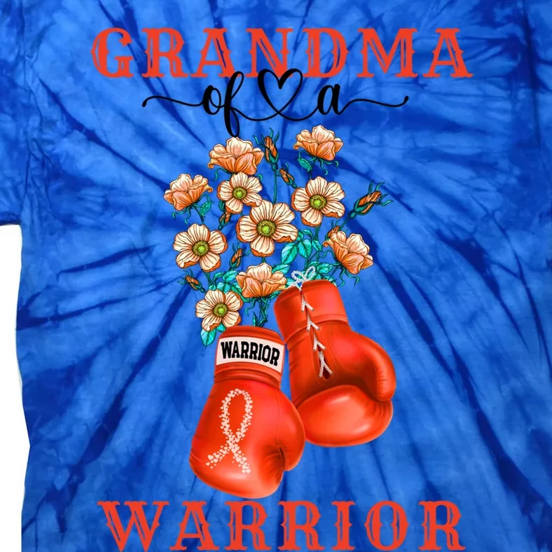 Grandma Of A Warrior Ney Cancer Awareness Support Squad Gift Tie-Dye T-Shirt