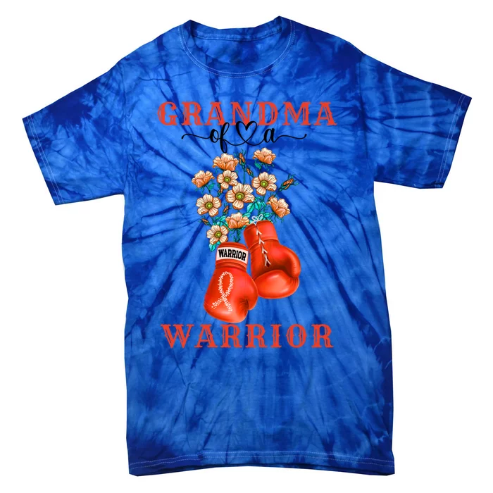 Grandma Of A Warrior Ney Cancer Awareness Support Squad Gift Tie-Dye T-Shirt