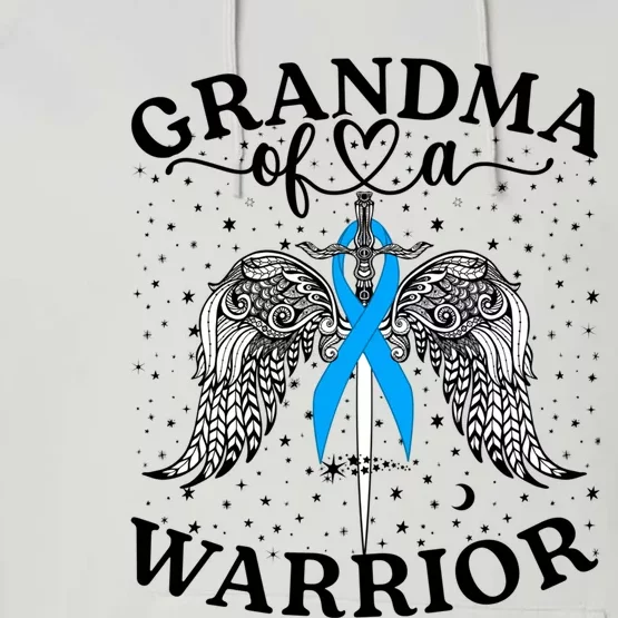 Grandma Of A Warrior Prostate Cancer Awareness Support Squad Gift Performance Fleece Hoodie