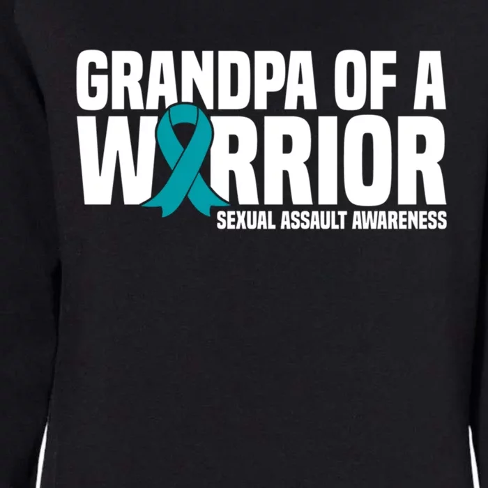 Grandpa Of A Warrior Sexual Assault Awareness Gift Womens California Wash Sweatshirt