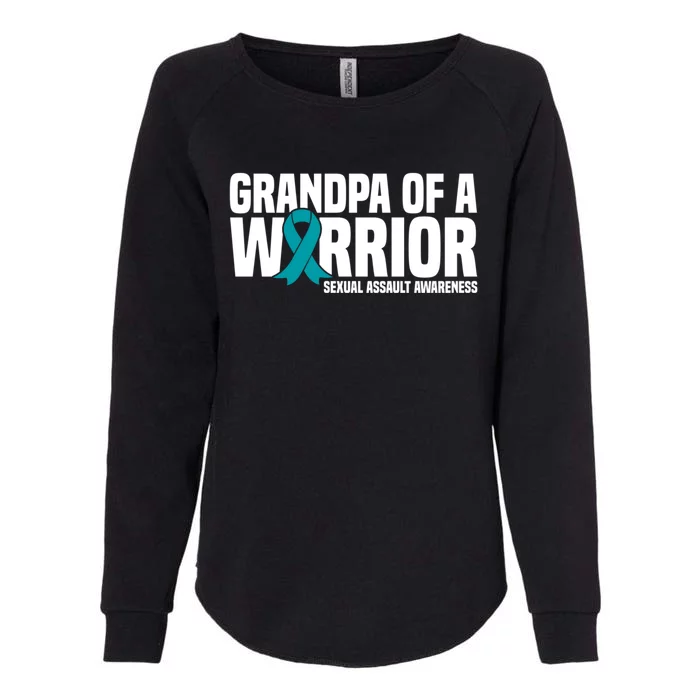 Grandpa Of A Warrior Sexual Assault Awareness Gift Womens California Wash Sweatshirt