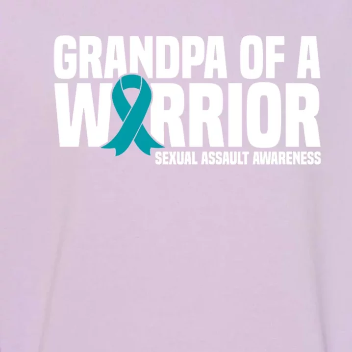 Grandpa Of A Warrior Sexual Assault Awareness Gift Garment-Dyed Sweatshirt