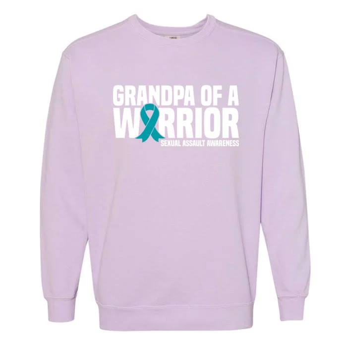 Grandpa Of A Warrior Sexual Assault Awareness Gift Garment-Dyed Sweatshirt