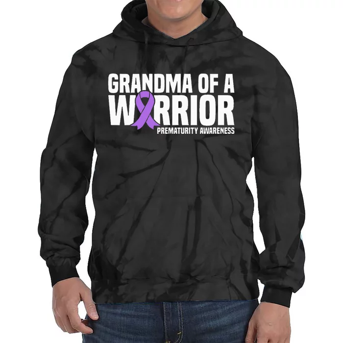 Grandma of a Warrior NICU Prematurity Awareness Tie Dye Hoodie