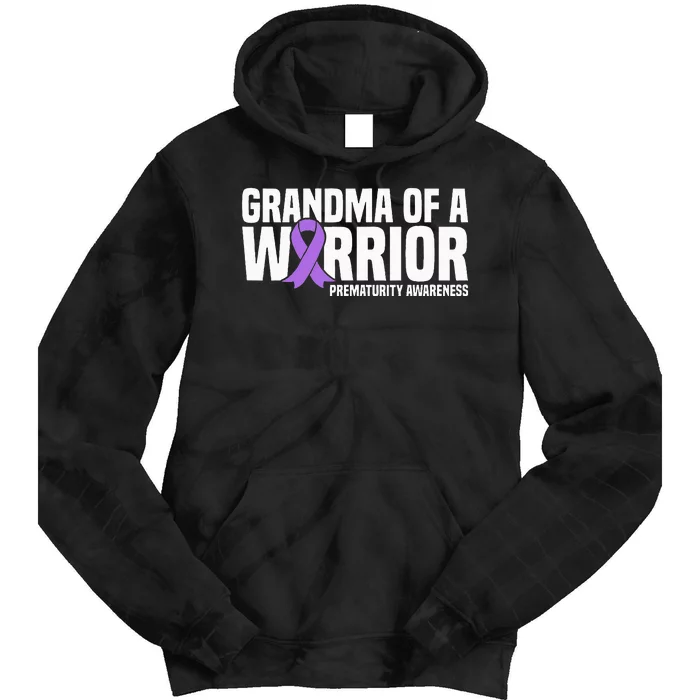 Grandma of a Warrior NICU Prematurity Awareness Tie Dye Hoodie