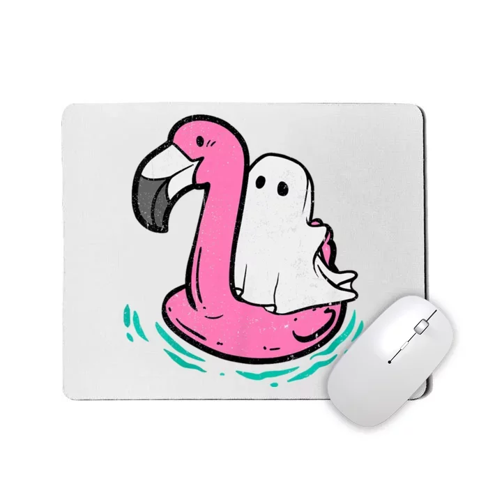 Ghost On A Pool Funny Spooky Summer Summerween Mousepad