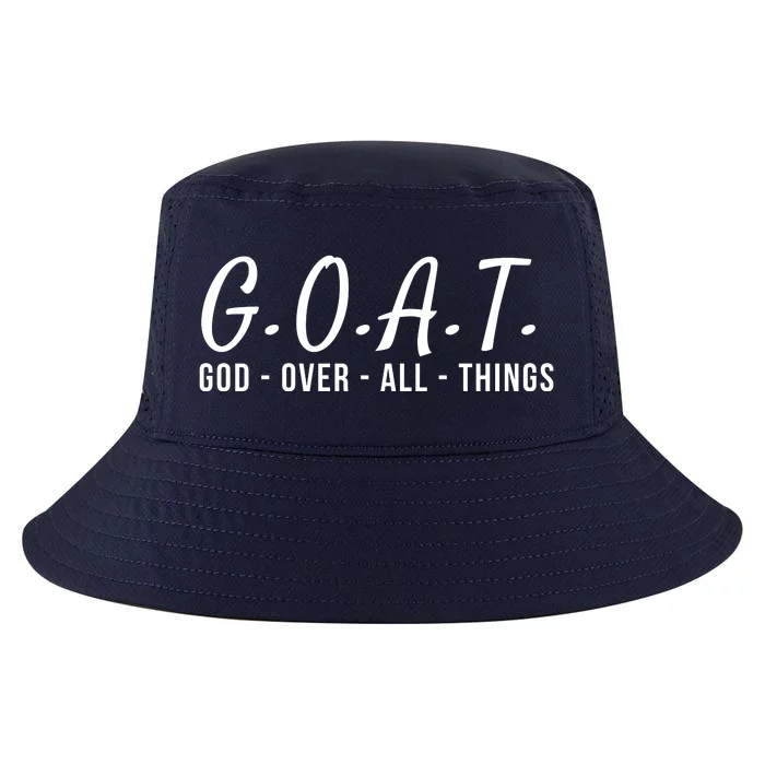 God Over All Things Christian Values G.O.A.T. Jesus Is Our Savior Holy Spirit Cool Comfort Performance Bucket Hat