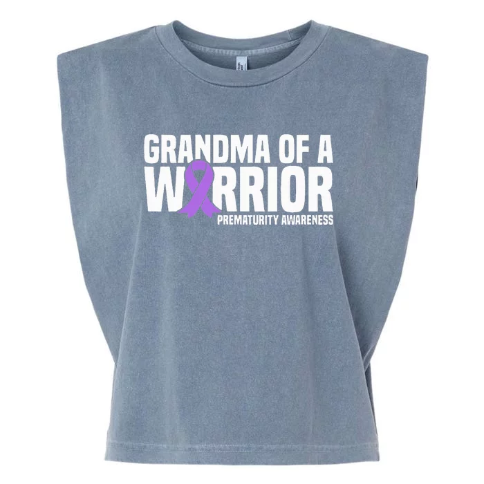 Grandma of a Warrior NICU Prematurity Awareness Garment-Dyed Women's Muscle Tee