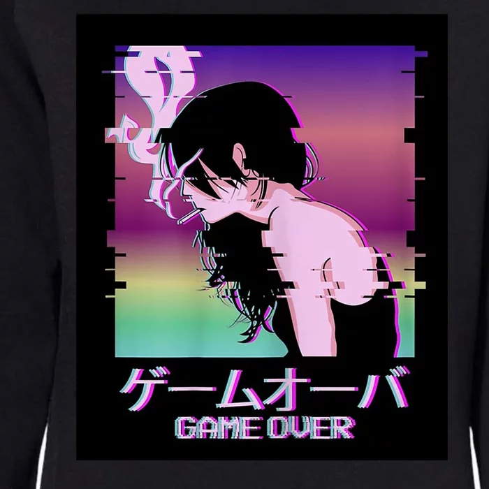 Game Over Anime Womens California Wash Sweatshirt