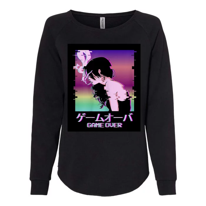 Game Over Anime Womens California Wash Sweatshirt