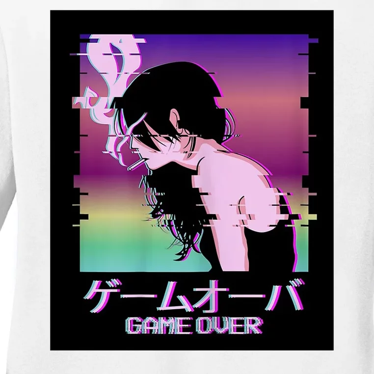 Game Over Anime Ladies Long Sleeve Shirt