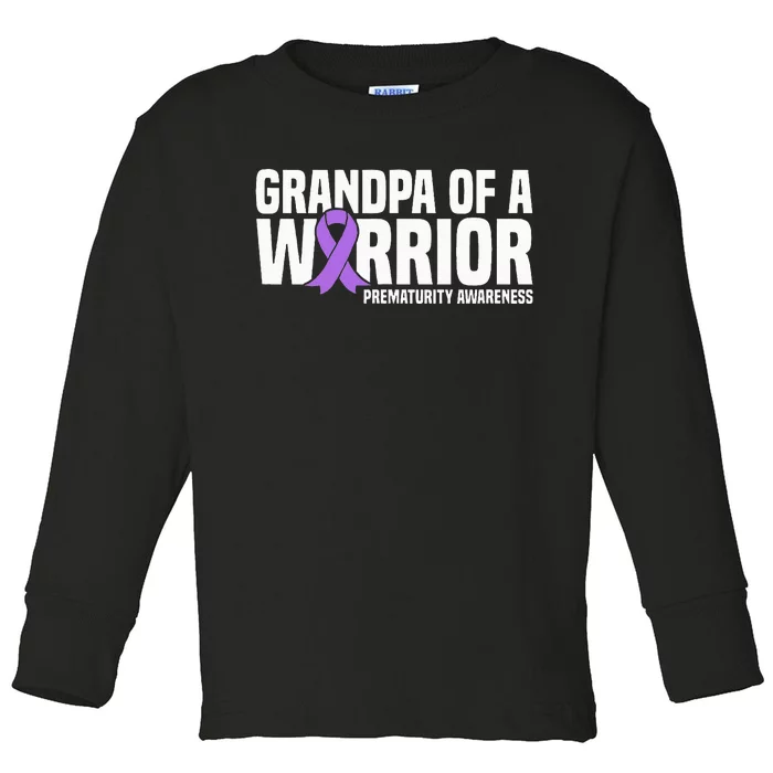 Grandpa of a Warrior NICU Prematurity Awareness Toddler Long Sleeve Shirt