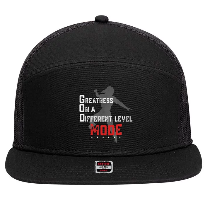 Greatness On A Different Level Mode 7 Panel Mesh Trucker Snapback Hat